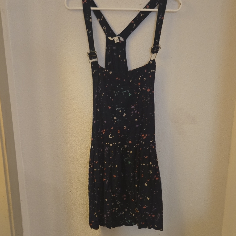 American Eagle Outfitters PRINT OVERALL Dress LARGE
